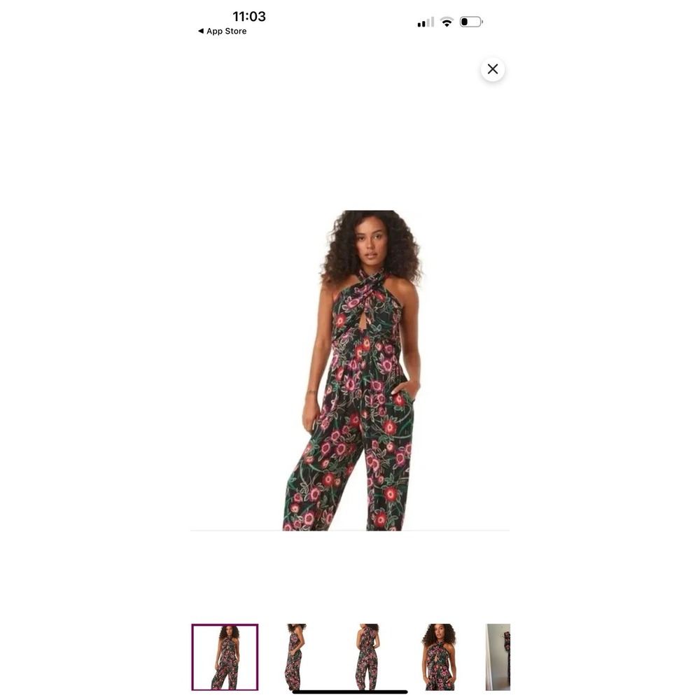 MISA Los Angeles Shania Jumpsuit Women's Medium Pockets Boho Floral Sleeveless - Picture 12 of 15